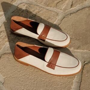 Jenni Kayne Canvas Loafer 37 US 7 ivory